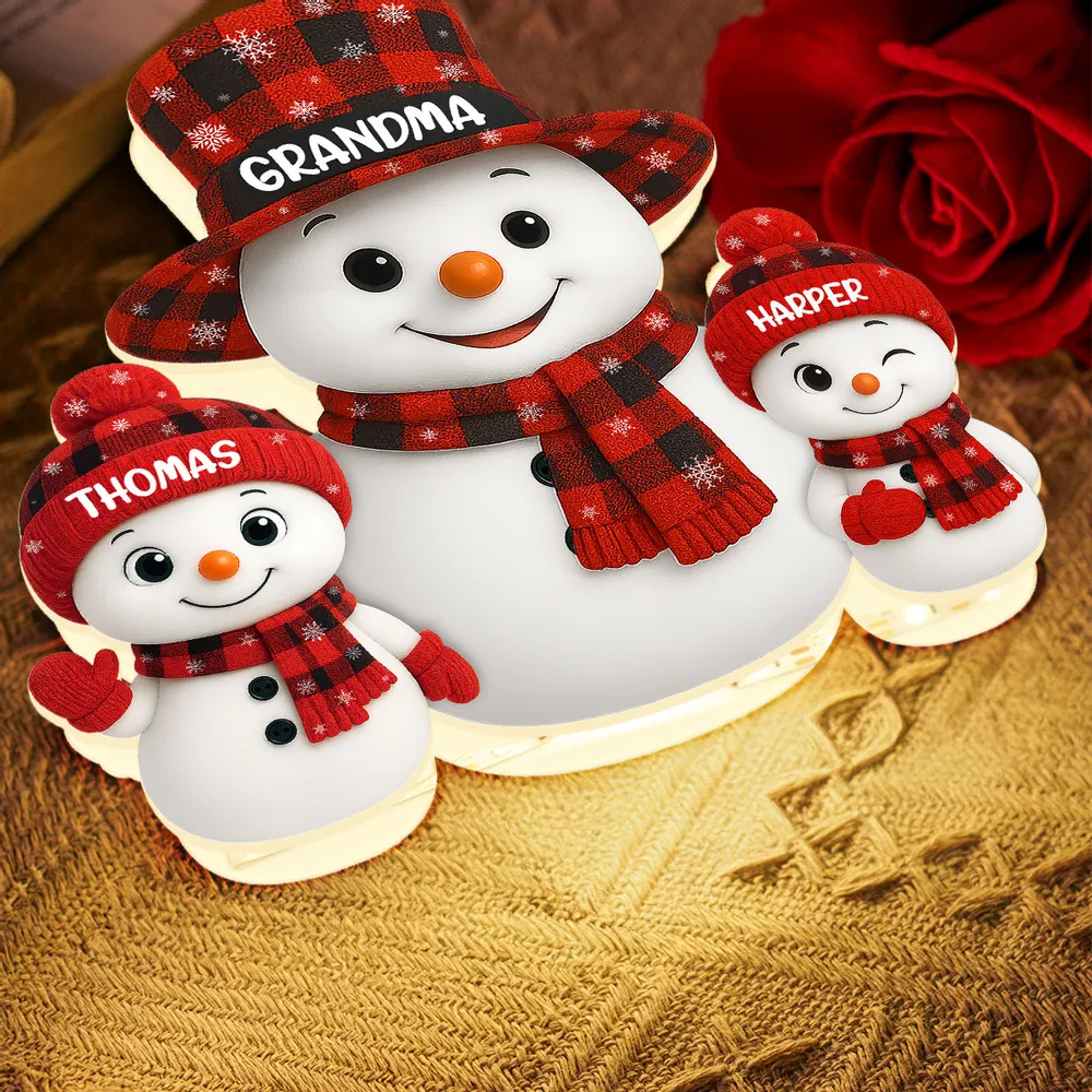 Acrylic Light Box Snowman Family, soft glowing festive décor for cozy nights, heartwarming display and thoughtful holiday gift - Image 7