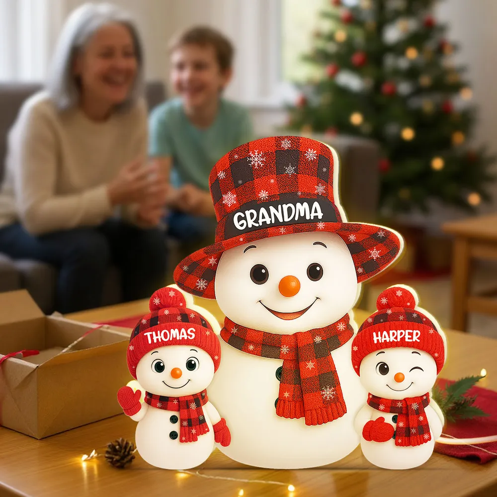 Acrylic Light Box Snowman Family, soft glowing festive décor for cozy nights, heartwarming display and thoughtful holiday gift - Image 9