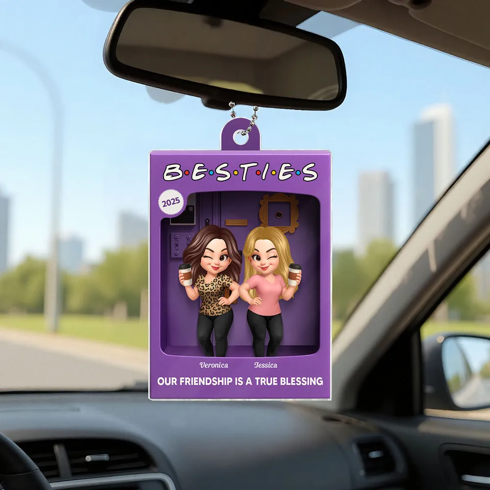 Christmas Decor/Car Charm: Personalized Besties Acrylic Ornament (2-5 Women) - A Sweet Friendship Holiday Keepsake - Image 10