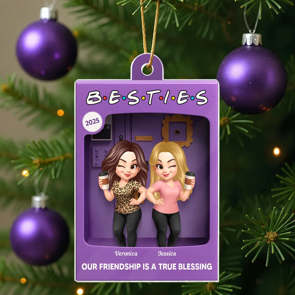 Christmas Decor/Car Charm: Personalized Besties Acrylic Ornament (2-5 Women) - A Sweet Friendship Holiday Keepsake - Image 3