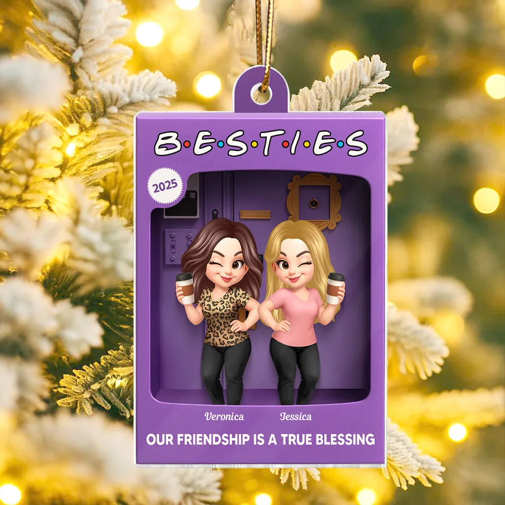 Christmas Decor/Car Charm: Personalized Besties Acrylic Ornament (2-5 Women) - A Sweet Friendship Holiday Keepsake - Image 6