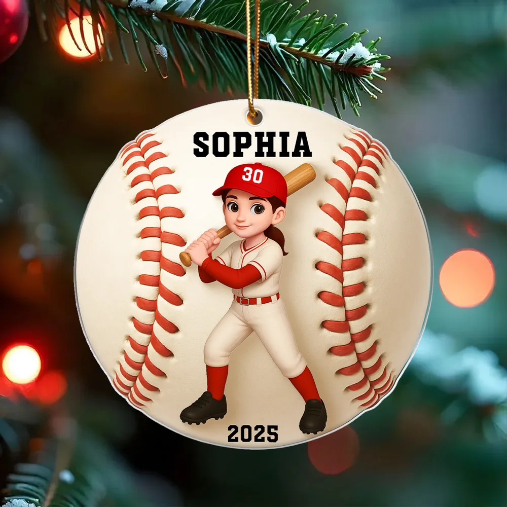 Baseball-Themed Acrylic Ornament – vibrant design and premium feel, a fun personalized gift for Kids, Teens, or Baseball Lovers - Image 3