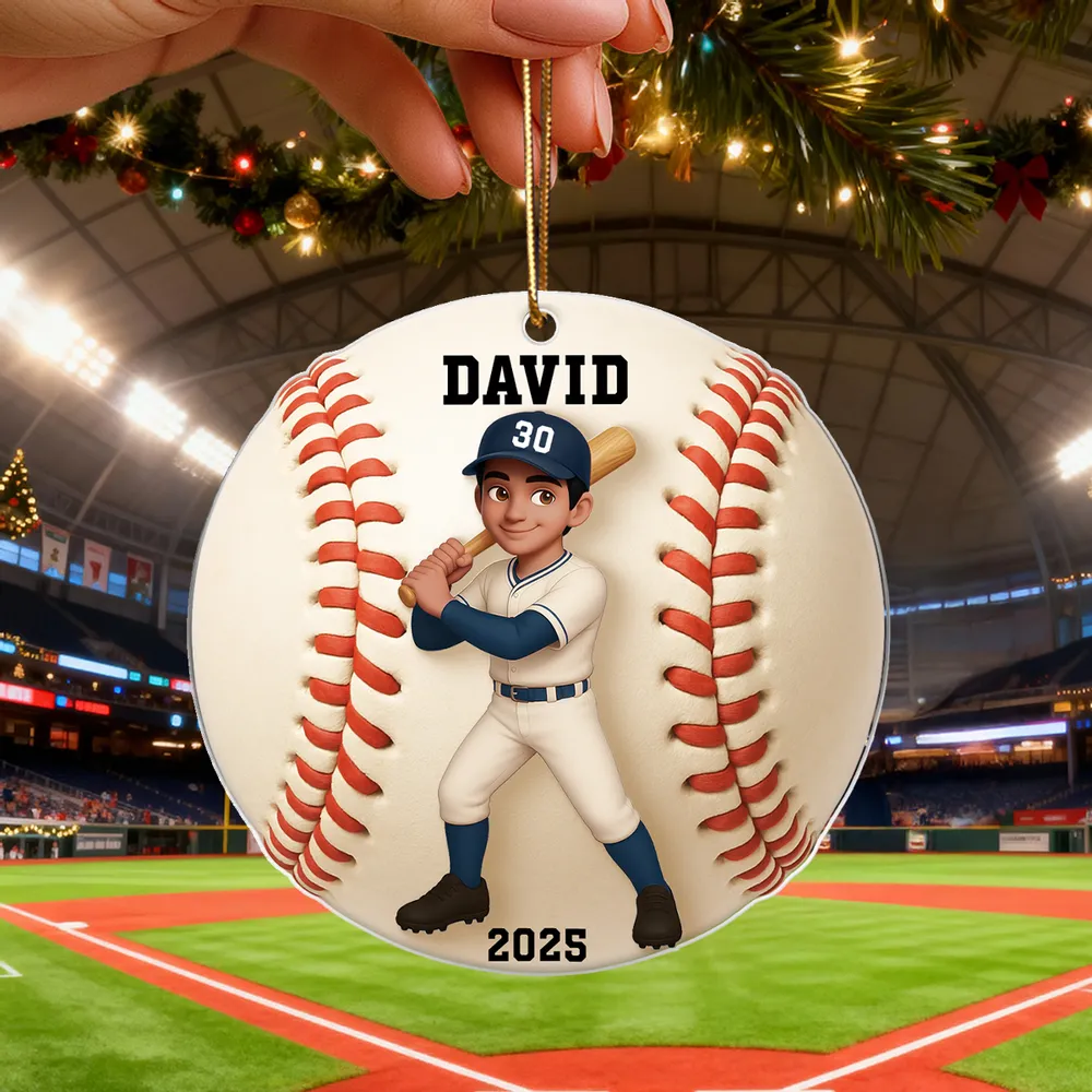 Baseball-Themed Acrylic Ornament – vibrant design and premium feel, a fun personalized gift for Kids, Teens, or Baseball Lovers - Image 5