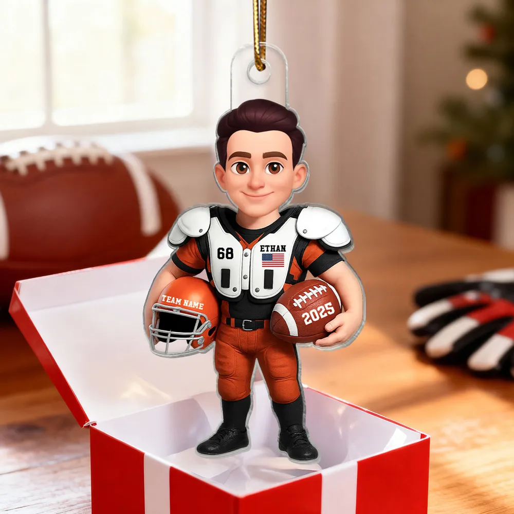 Football Player Acrylic Ornament – Sporty Boy Design, vivid print with premium texture, a perfect gift for athletes and fans - Image 2