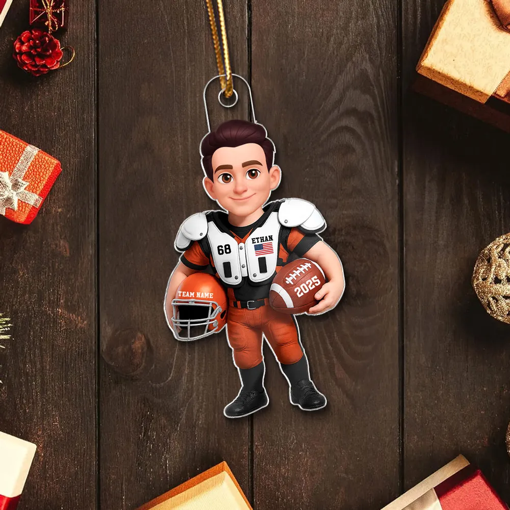 Football Player Acrylic Ornament – Sporty Boy Design, vivid print with premium texture, a perfect gift for athletes and fans - Image 4
