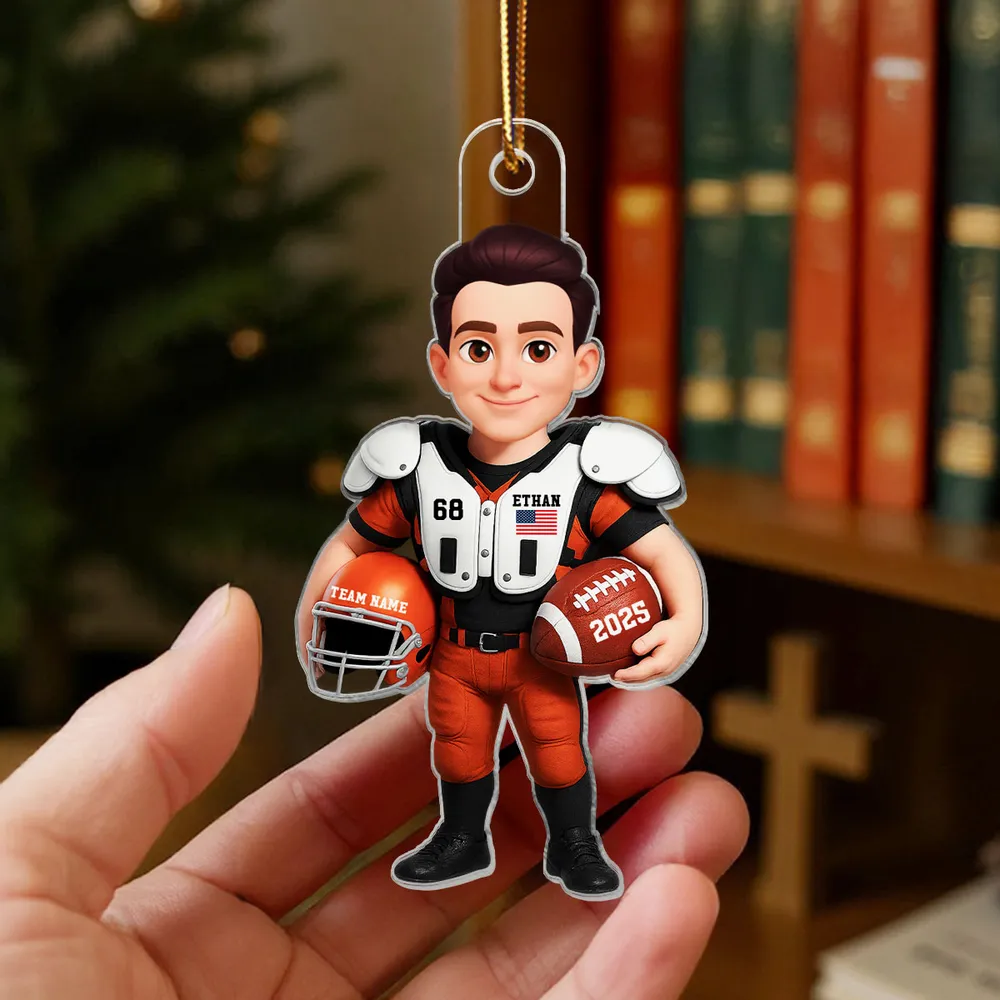 Football Player Acrylic Ornament – Sporty Boy Design, vivid print with premium texture, a perfect gift for athletes and fans - Image 5