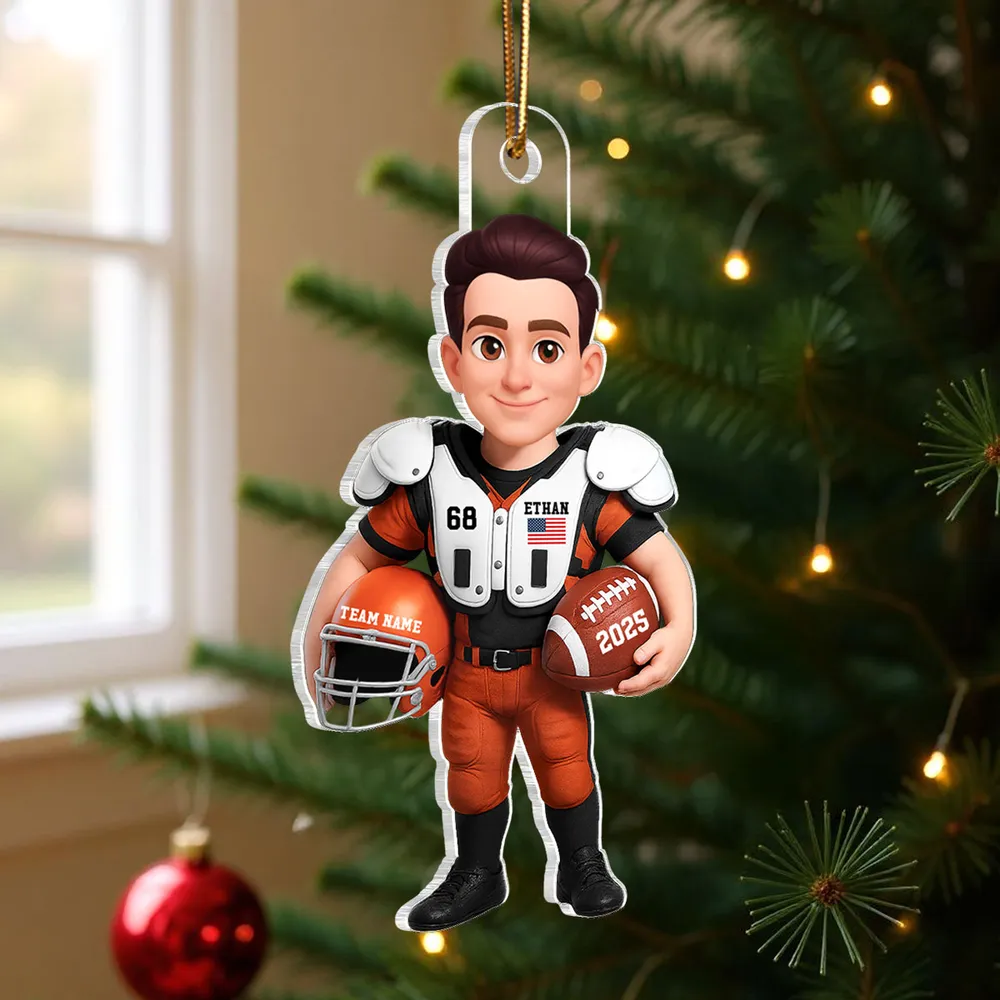 Football Player Acrylic Ornament – Sporty Boy Design, vivid print with premium texture, a perfect gift for athletes and fans - Image 6