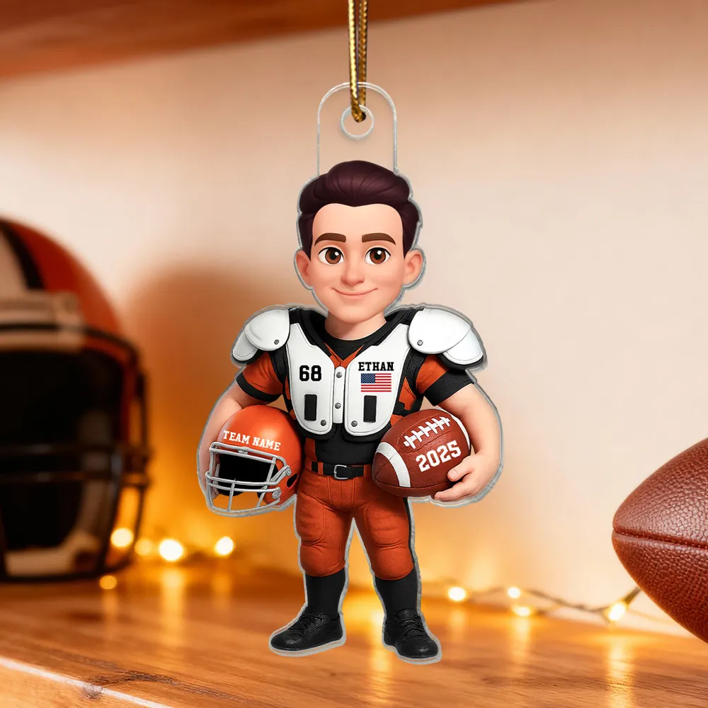 Football Player Acrylic Ornament – Sporty Boy Design, vivid print with premium texture, a perfect gift for athletes and fans - Image 7