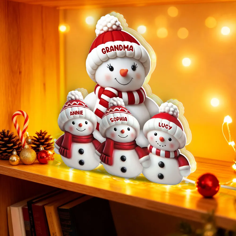 Acrylic Light Box Snowman Family, cozy glow for mantel and holiday décor, heartwarming keepsake and a perfect gift for grandma - Image 8
