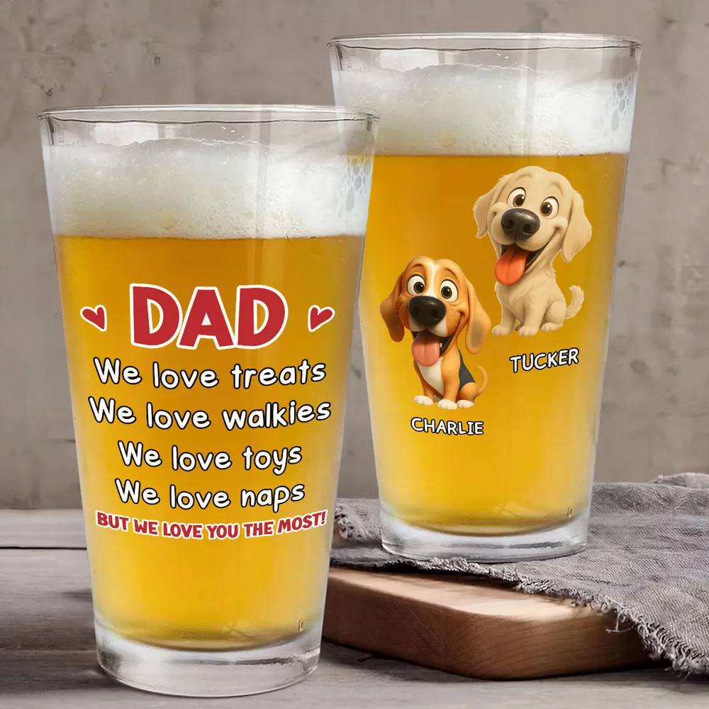 Dog-Themed Beer Glass for Dad – Cute Illustration Design, Heartwarming Gift for Father’s Day - Image 4