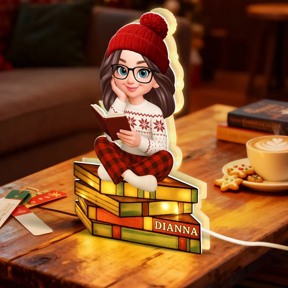 Acrylic Light Box with Reading Girl Design | Cozy Home Decor, Perfect Gift for Book Lovers - Image 4
