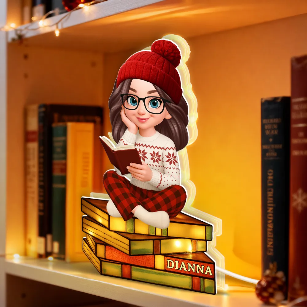 Acrylic Light Box with Reading Girl Design | Cozy Home Decor, Perfect Gift for Book Lovers - Image 7
