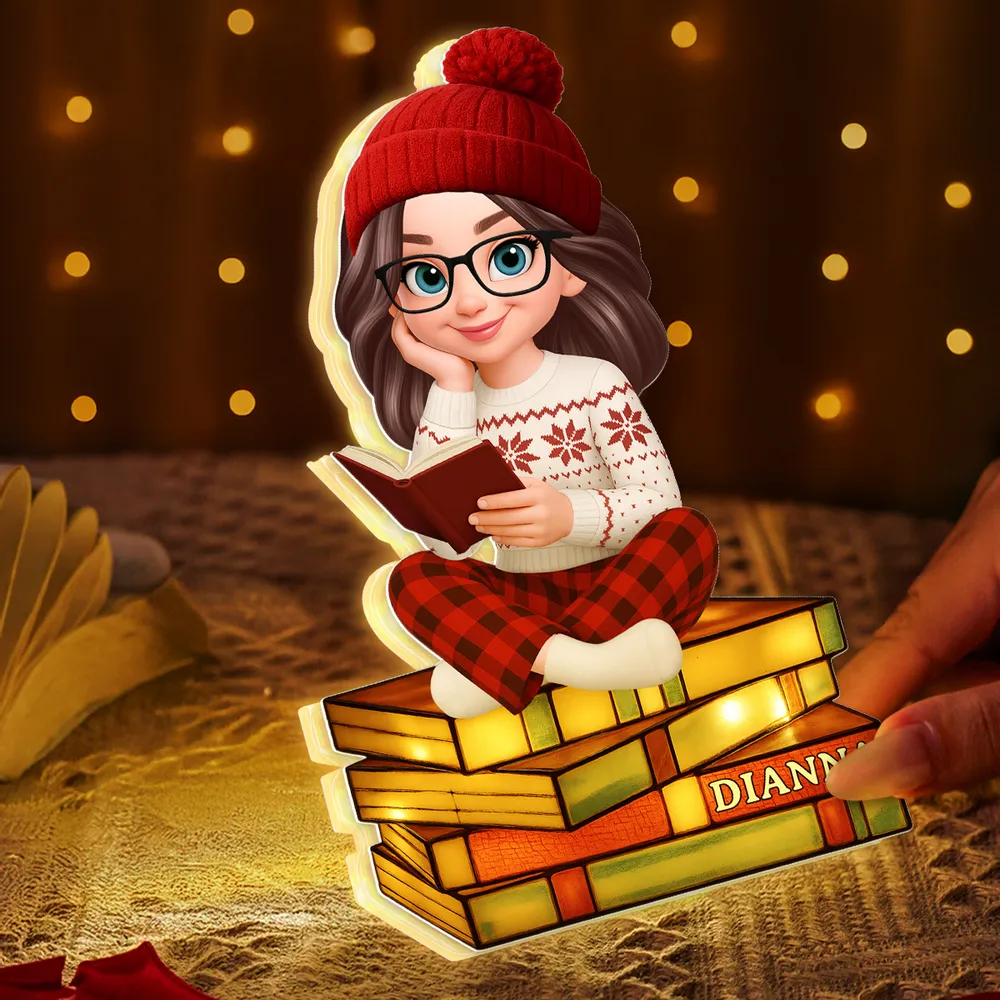 Acrylic Light Box with Reading Girl Design | Cozy Home Decor, Perfect Gift for Book Lovers - Image 8