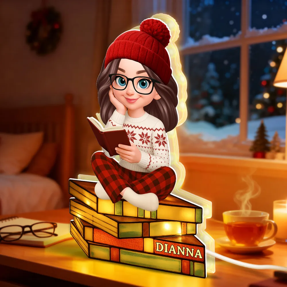 Acrylic Light Box with Reading Girl Design | Cozy Home Decor, Perfect Gift for Book Lovers - Image 9