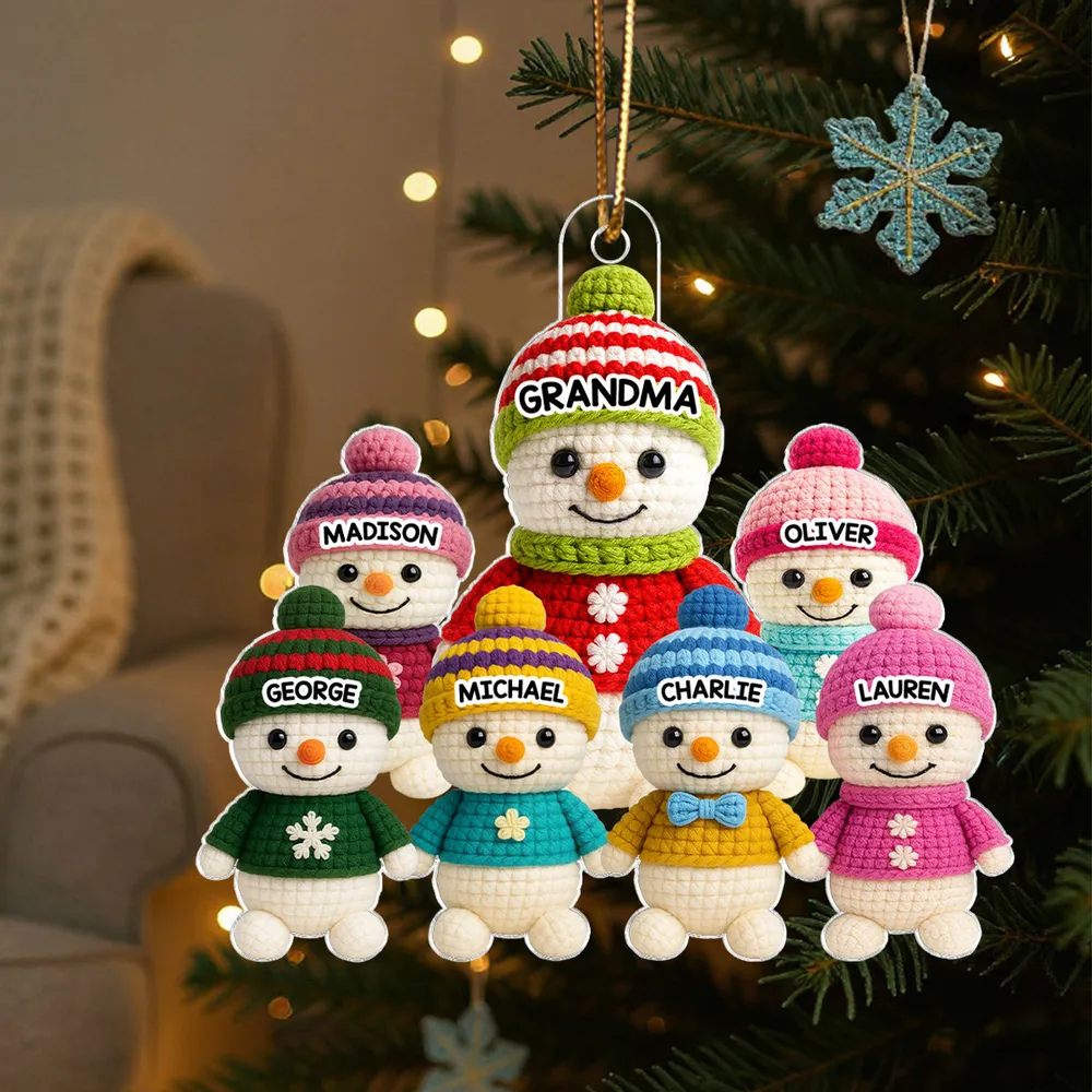 Acrylic Ornament with Snowman Family Design | Clear Printing & Premium Texture, Perfect Gift for Family & Christmas Tree Decoration - Image 2