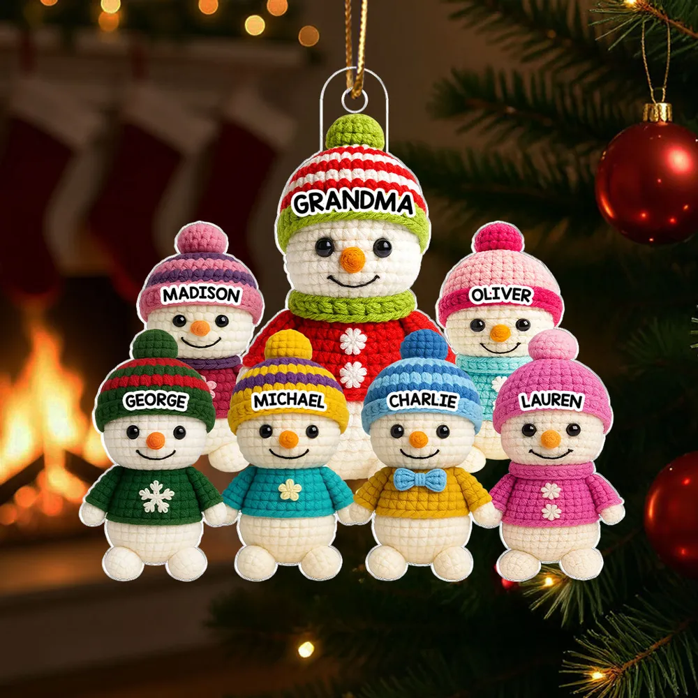 Acrylic Ornament with Snowman Family Design | Clear Printing & Premium Texture, Perfect Gift for Family & Christmas Tree Decoration - Image 4