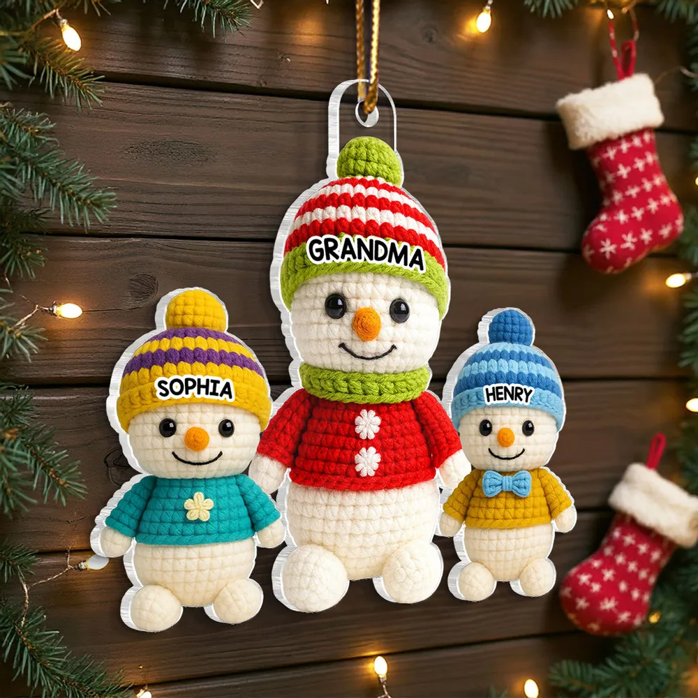 Acrylic Ornament with Snowman Family Design | Clear Printing & Premium Texture, Perfect Gift for Family & Christmas Tree Decoration - Image 8