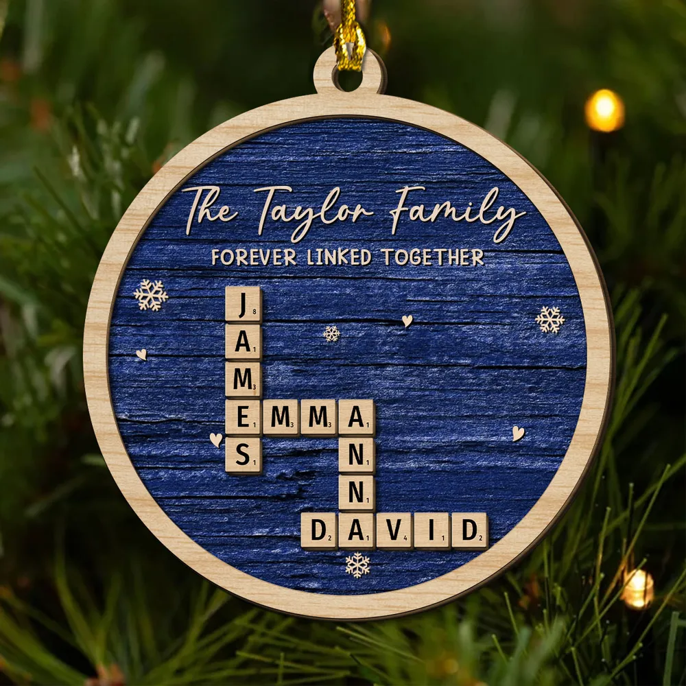 2-Layer Wooden Ornament – rustic red style with snowflakes, heartwarming Christmas gift for family and friends - Image 6