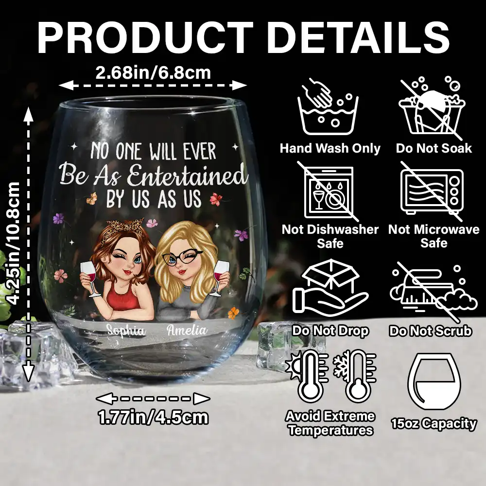 Best Friend Wine Glass – Fun Cartoon Design, Perfect Gift for Your Bestie - Image 4
