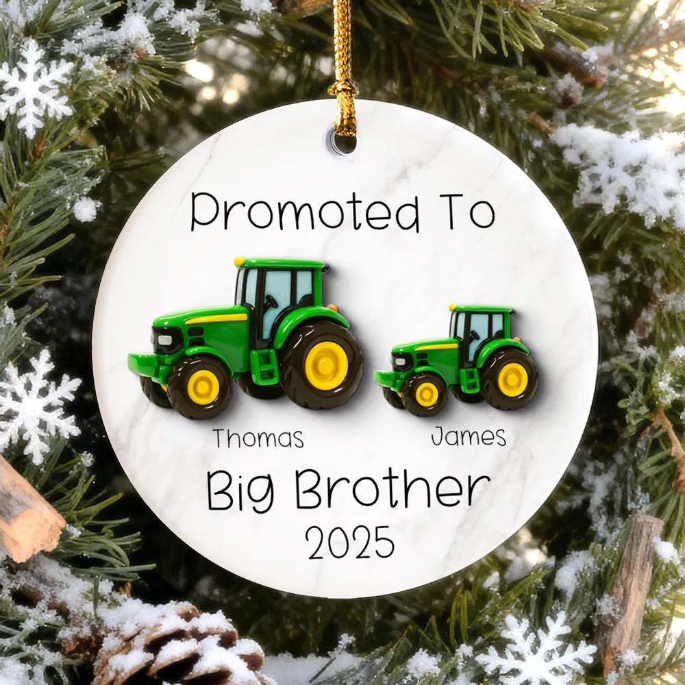 Big Brother Promotion Ornament with Tractor Theme – Meaningful Farm Gift for Family Christmas Celebration - Image 8