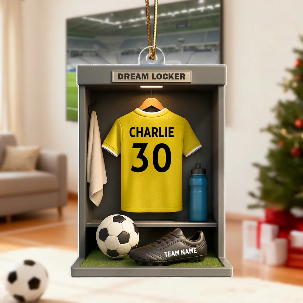 Soccer Locker Acrylic Ornament – Perfect Holiday Gift for Soccer Lovers & Players - Image 3