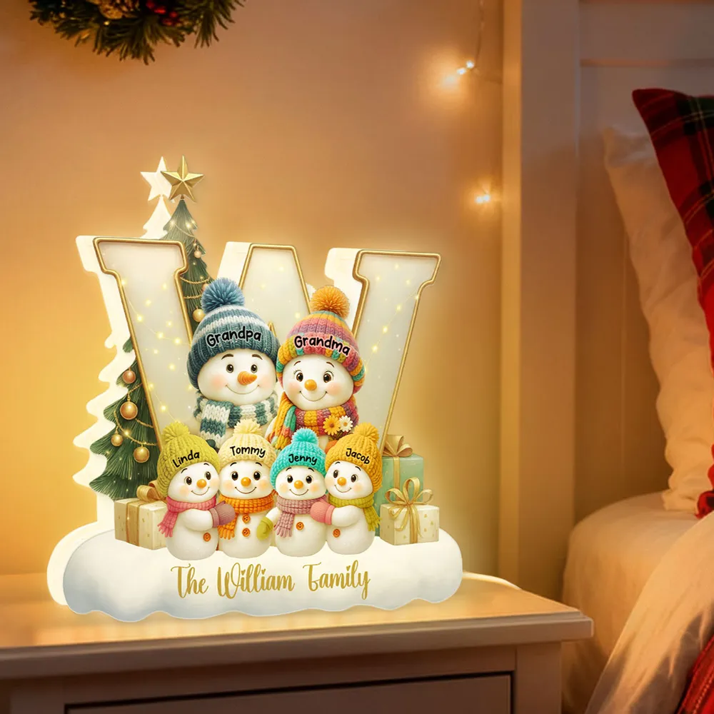 Snowman Family Acrylic Light Box – Heartwarming Holiday Decor, Perfect Gift for Grandparents & Family - Image 5