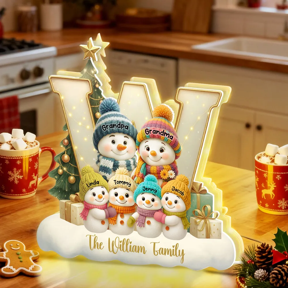 Snowman Family Acrylic Light Box – Heartwarming Holiday Decor, Perfect Gift for Grandparents & Family - Image 6