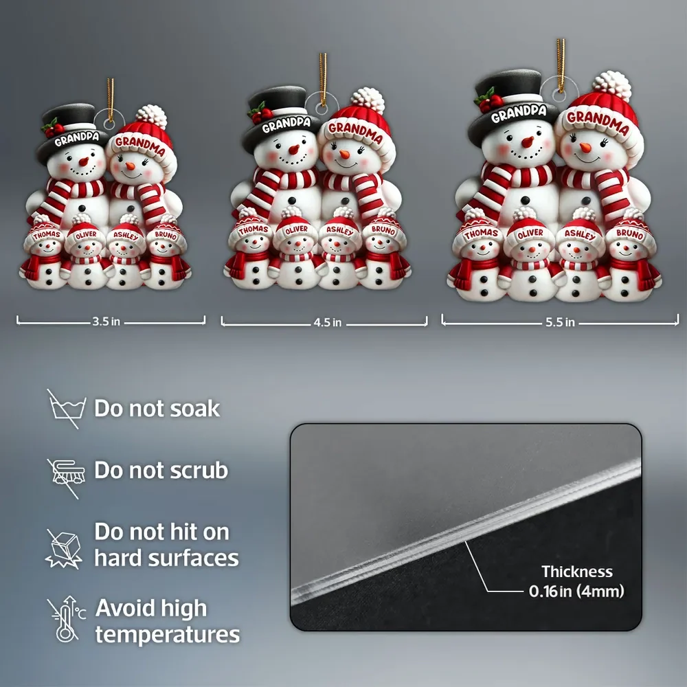 Snowman Family Acrylic Ornament – Heartwarming Keepsake, Perfect Gift for Grandparents at Christmas - Image 5
