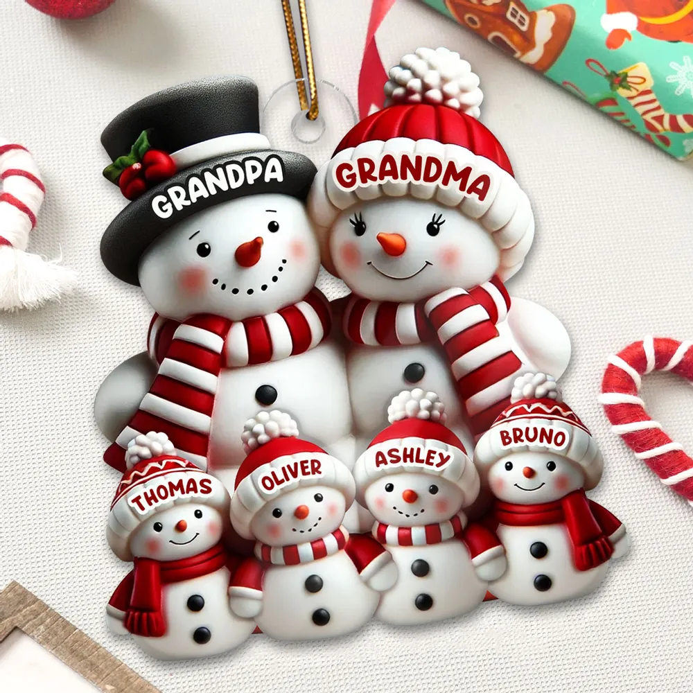 Snowman Family Acrylic Ornament – Heartwarming Keepsake, Perfect Gift for Grandparents at Christmas - Image 6