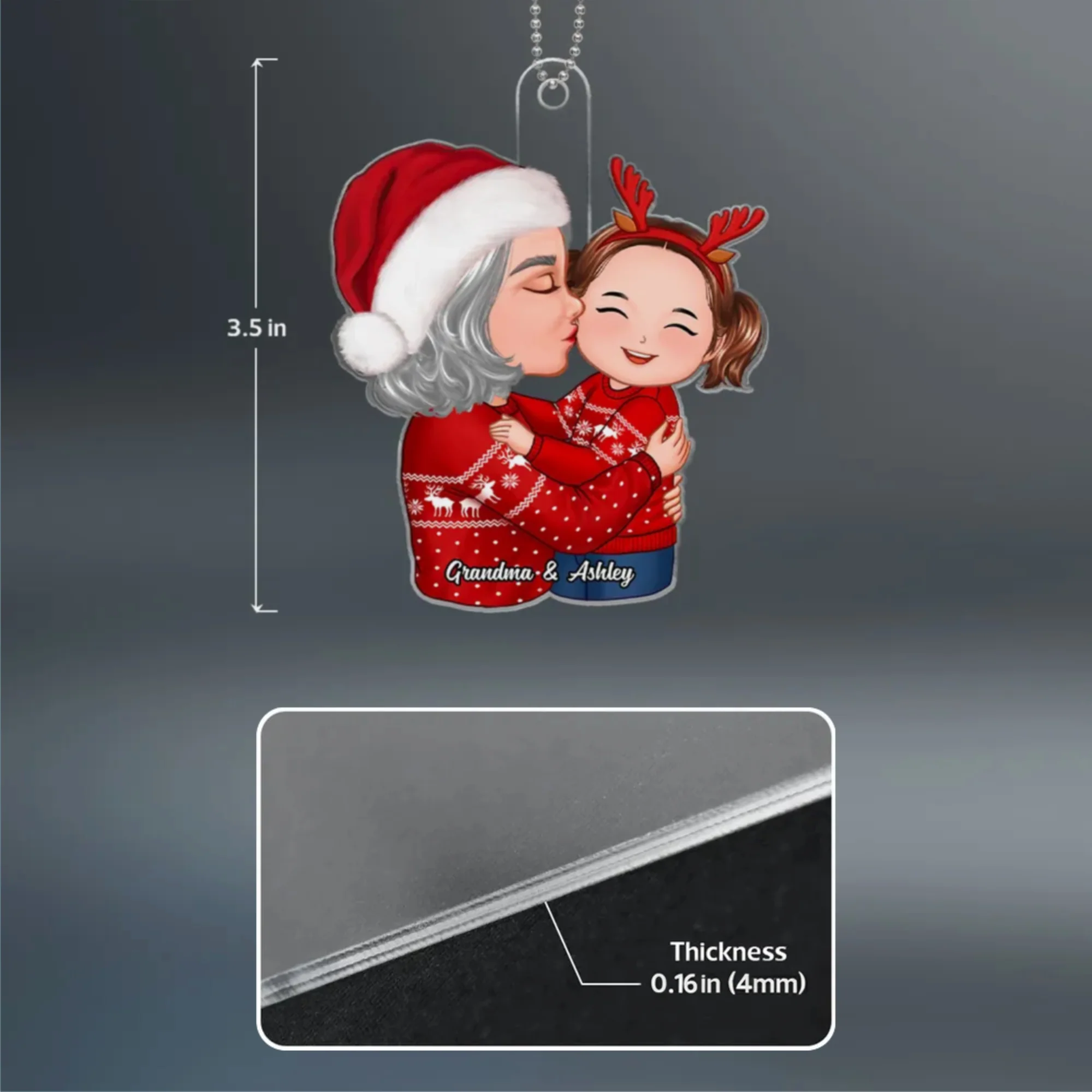 Grandma & Granddaughter Acrylic Ornament Gift for Christmas - Image 4