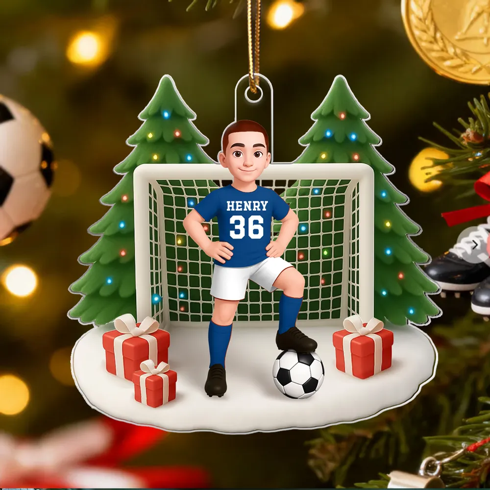 Soccer Acrylic Ornament – Sporty Holiday Gift for Football Lovers, Festive Christmas Tree Decoration - Image 6