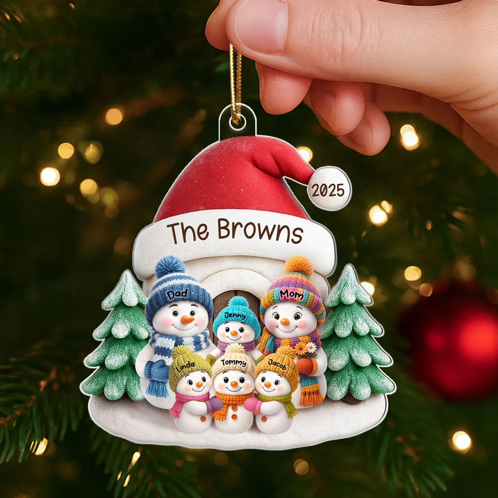 Snowman Family Acrylic Ornament – Heartwarming Holiday Gift for Parents & Kids, Cozy Christmas Decoration - Image 4
