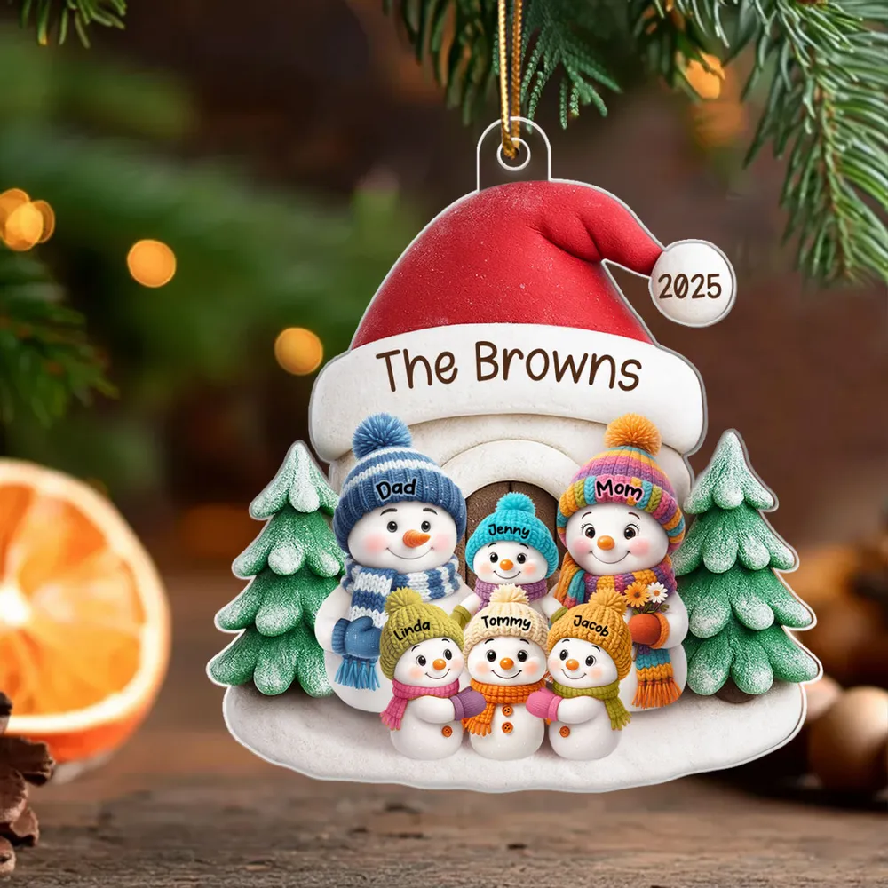 Snowman Family Acrylic Ornament – Heartwarming Holiday Gift for Parents & Kids, Cozy Christmas Decoration - Image 5