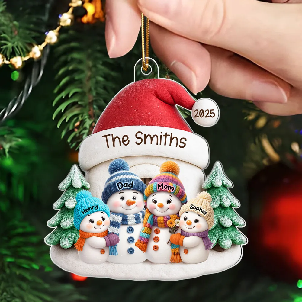Snowman Family Acrylic Ornament – Heartwarming Holiday Gift for Parents & Kids, Cozy Christmas Decoration - Image 6