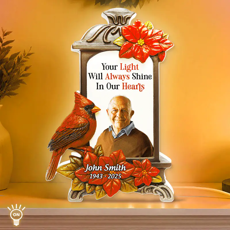 Memorial Acrylic Light Box with Photo, warm lantern glow for living room or bedside, comforting tribute, a thoughtful gift for family - Image 2