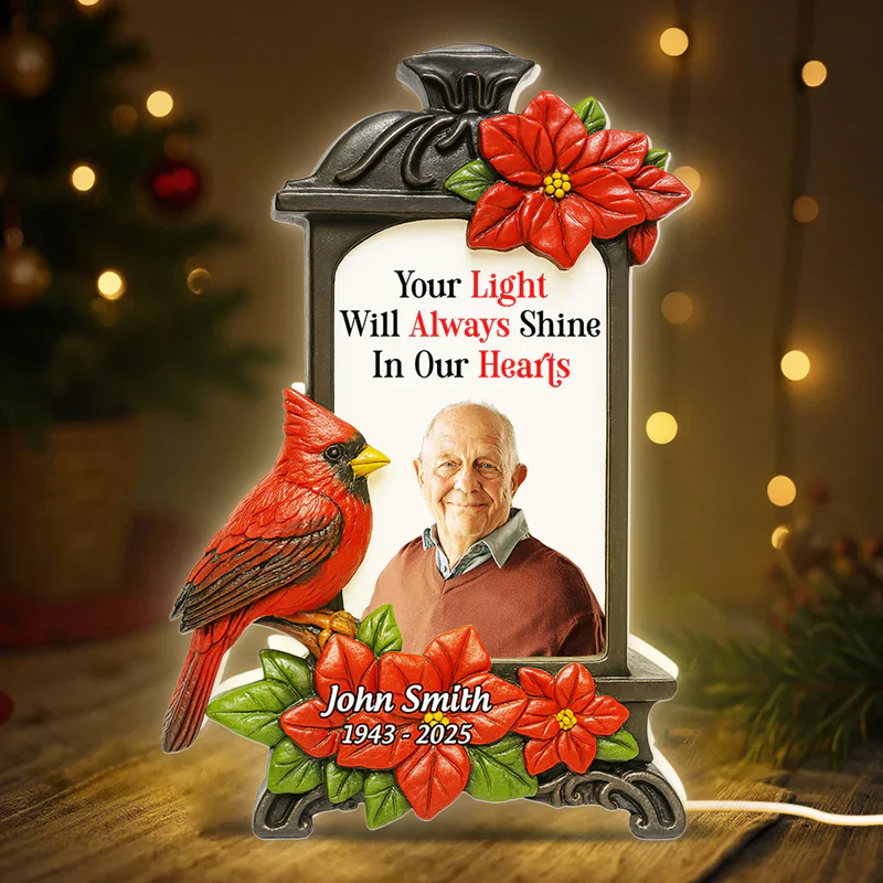 Memorial Acrylic Light Box with Photo, warm lantern glow for living room or bedside, comforting tribute, a thoughtful gift for family - Image 3