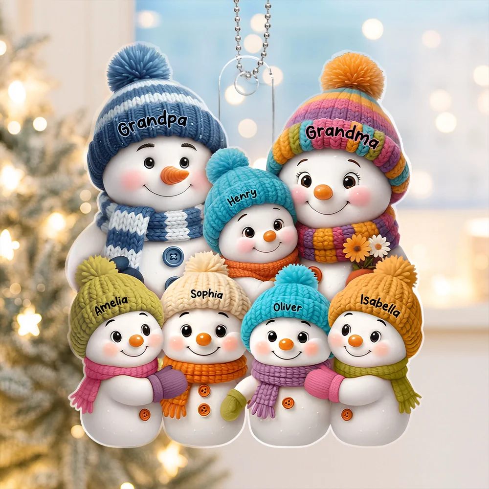 Acrylic Snowman Grandma Ornament for Christmas Gift - Image 4