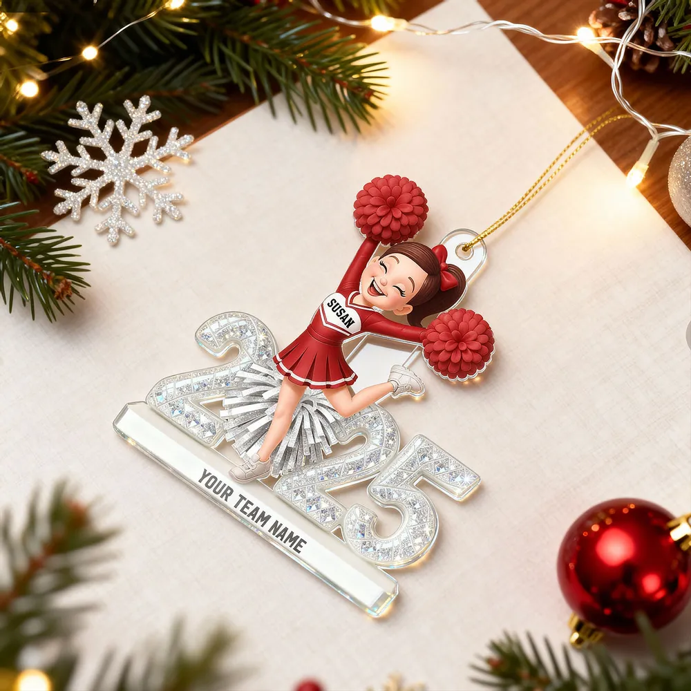 Custom Cheerleader Acrylic Ornament for Christmas Tree - Image 3
