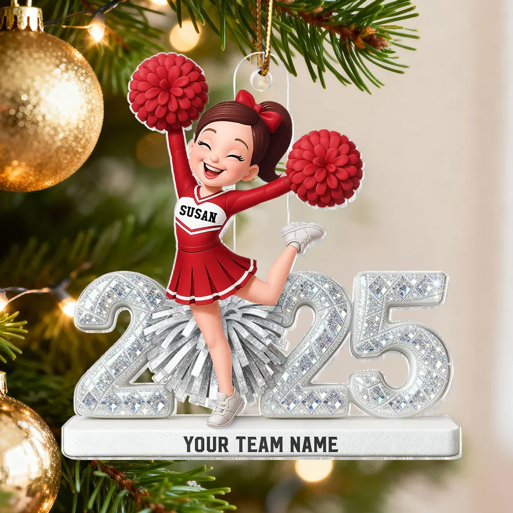 Custom Cheerleader Acrylic Ornament for Christmas Tree - Image 5