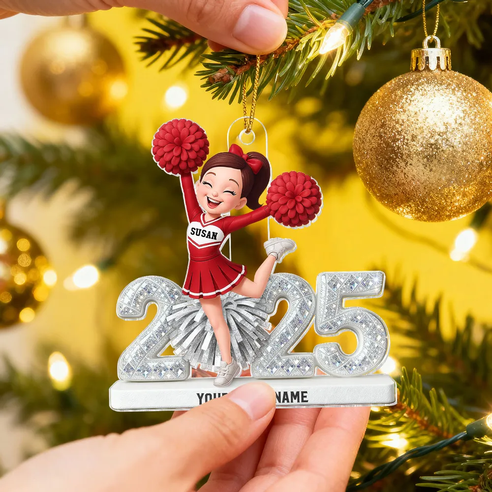 Custom Cheerleader Acrylic Ornament for Christmas Tree - Image 7