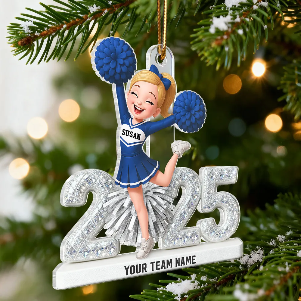 Custom Cheerleader Acrylic Ornament for Christmas Tree - Image 8