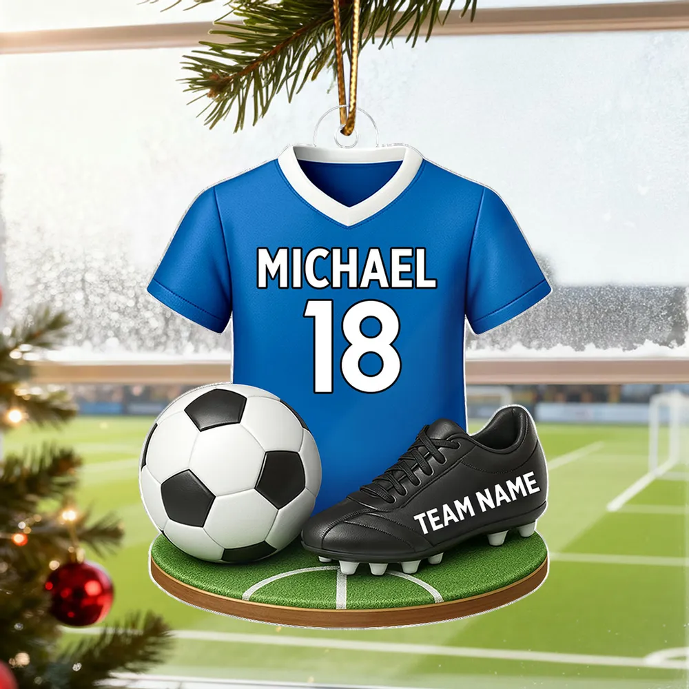 Custom Acrylic Soccer Ornament - Personalized Jersey Keepsake Gift - Image 5