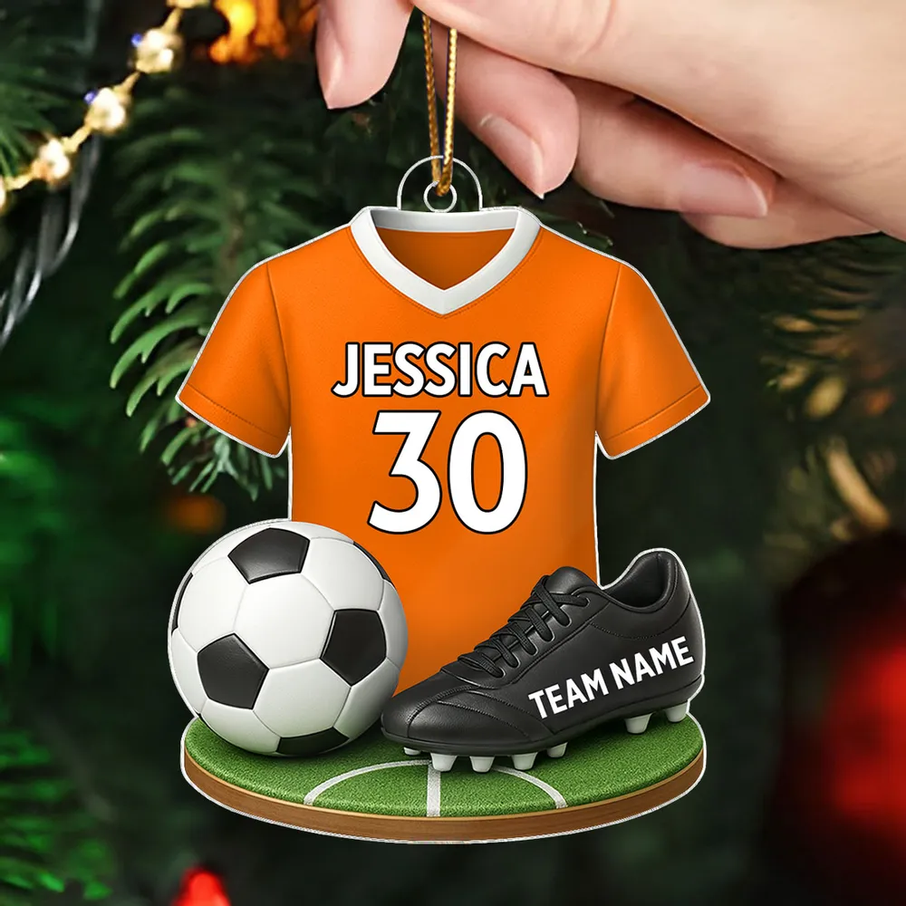 Custom Acrylic Soccer Ornament - Personalized Jersey Keepsake Gift - Image 6