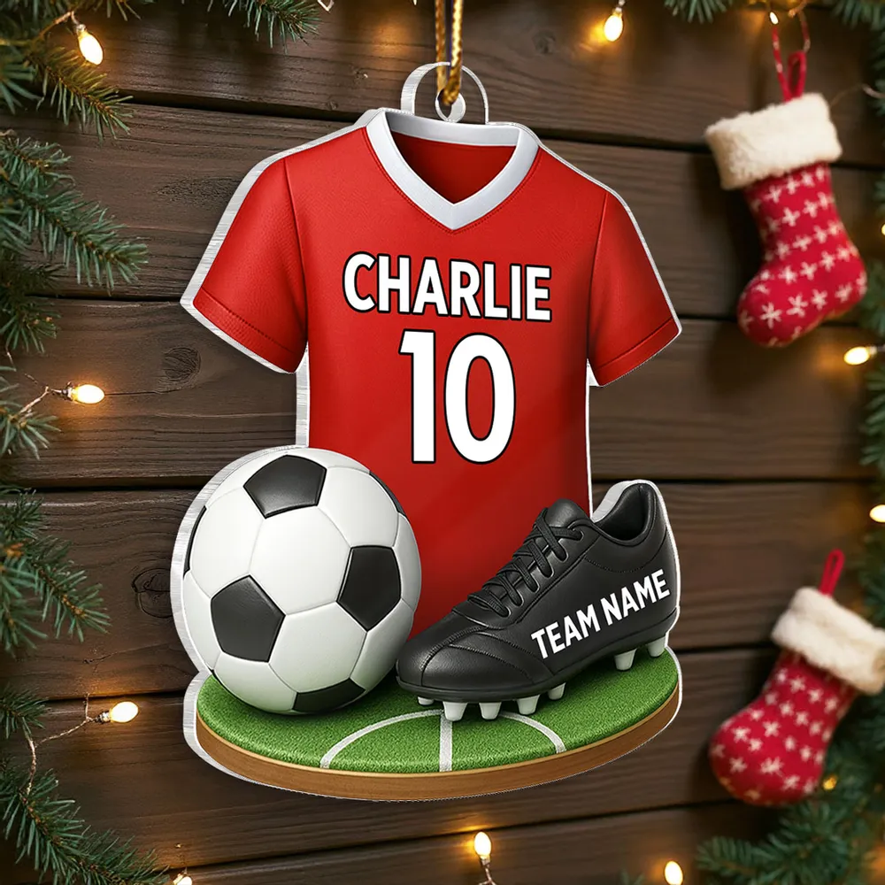 Custom Acrylic Soccer Ornament - Personalized Jersey Keepsake Gift - Image 7