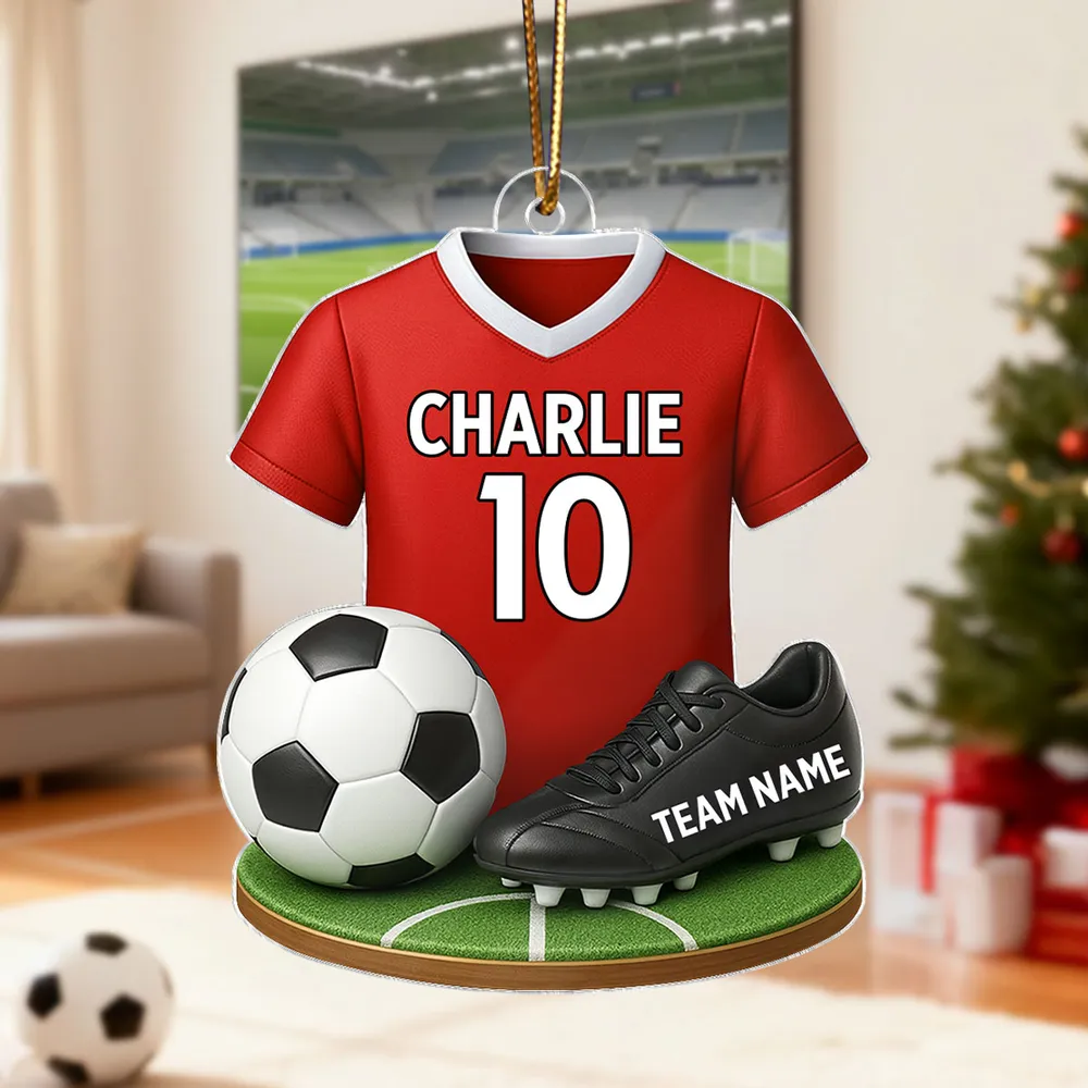 Custom Acrylic Soccer Ornament - Personalized Jersey Keepsake Gift - Image 8