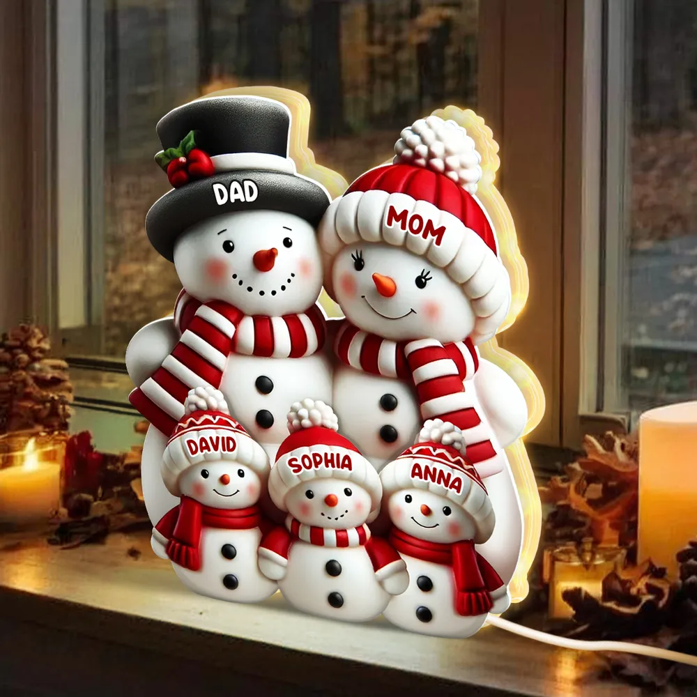 Snowman Family Acrylic Light Box – Cozy Christmas Décor, Heartwarming Gift for Grandparents - Image 5
