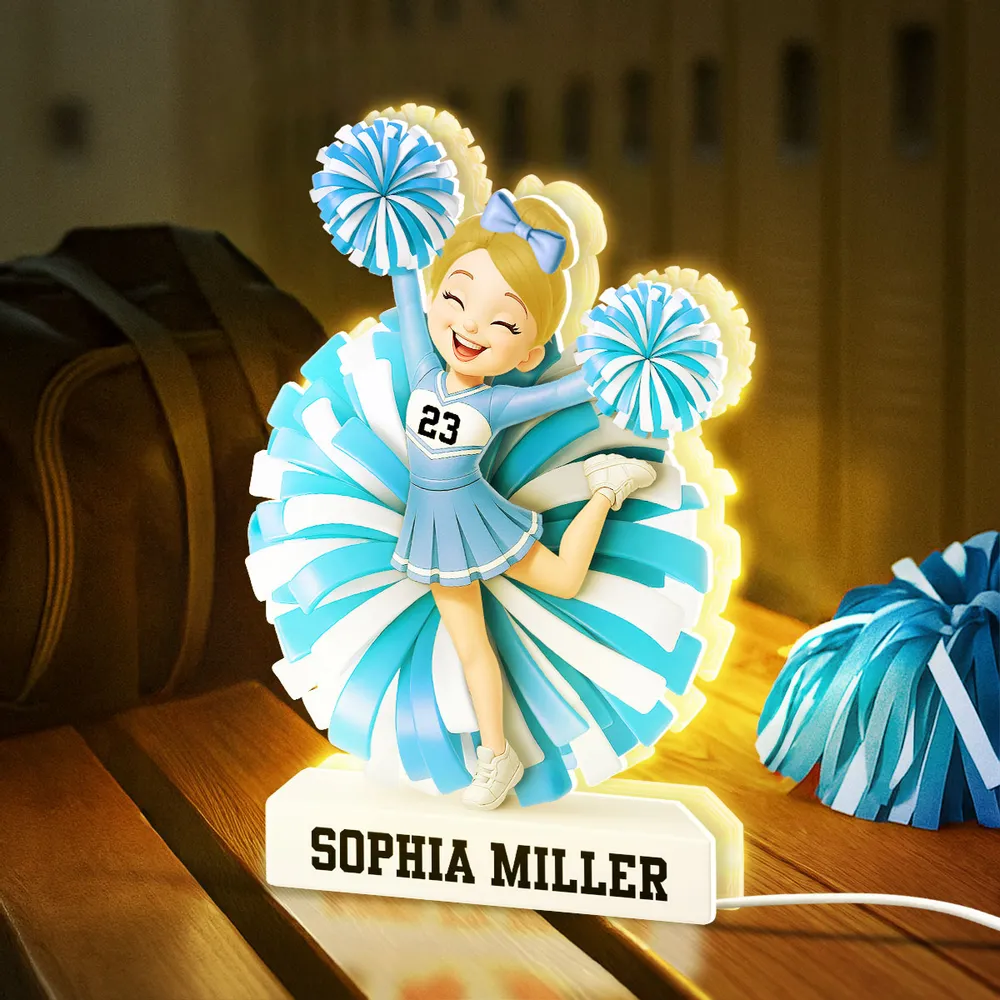 Custom Cheerleader Acrylic Light Box – Bright Spirit and Joyful Energy, Gift-Ready for Her or Cheer Team Fans - Image 5