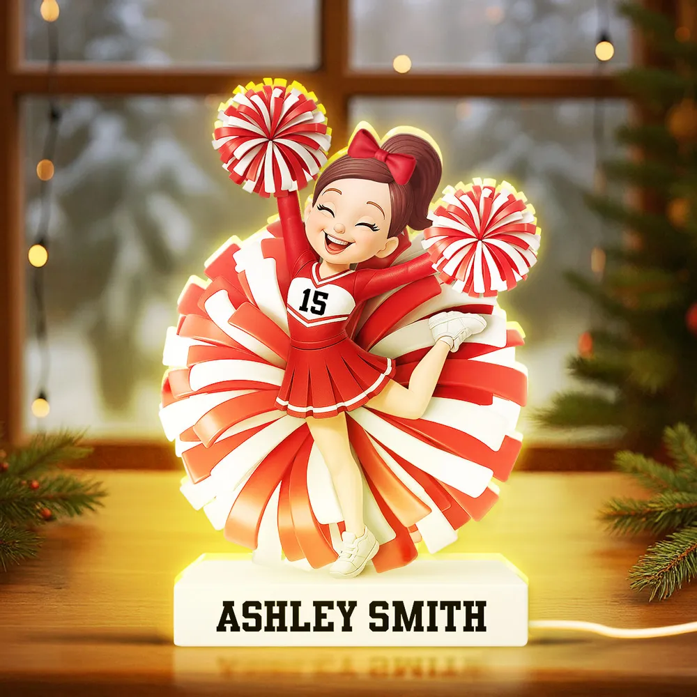 Custom Cheerleader Acrylic Light Box – Bright Spirit and Joyful Energy, Gift-Ready for Her or Cheer Team Fans - Image 7