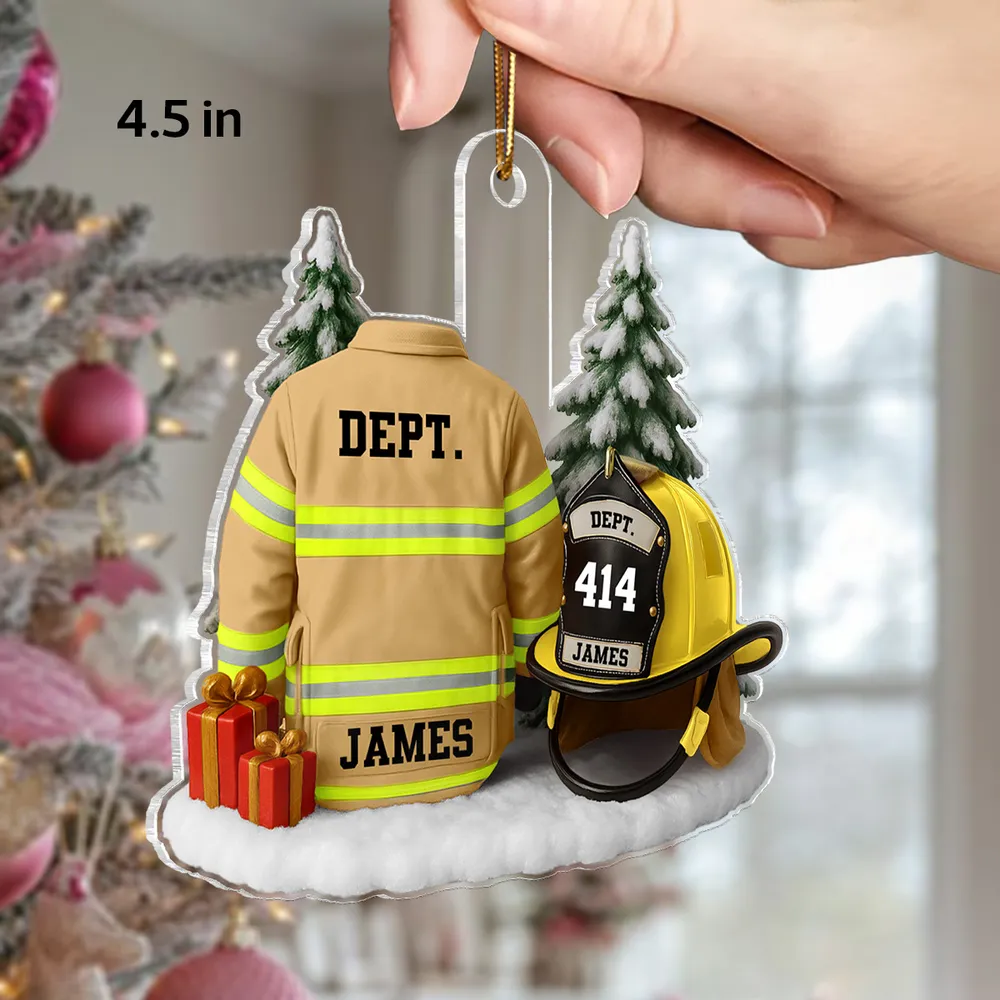 Firefighter Ornament – Fire Jacket and Helmet Design, a Heartfelt Gift Honoring Bravery and Service - Image 2