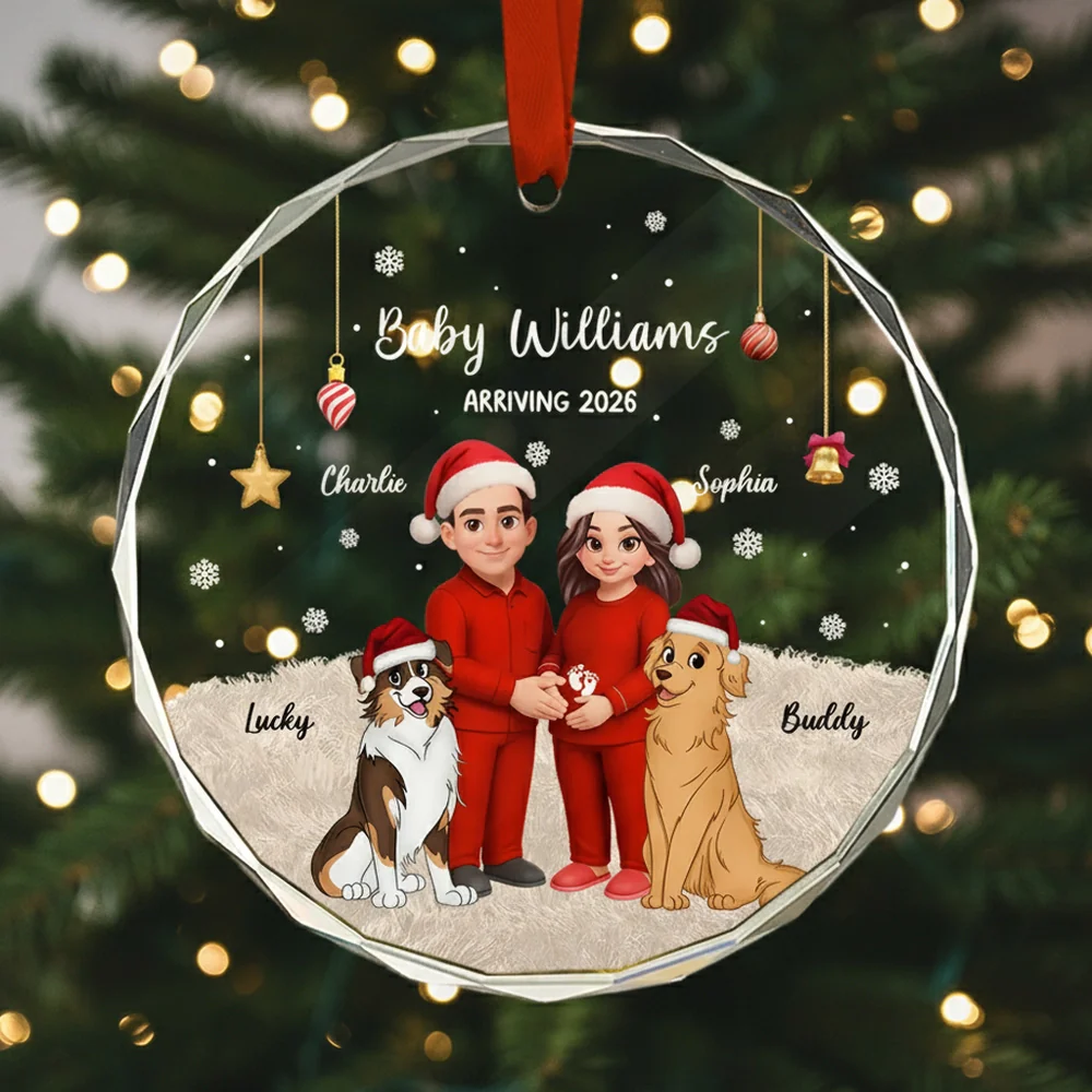 Crystal Ornament for Expecting Parents – A Heartwarming Family Keepsake & Perfect Christmas Gift